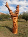Stromovous s dvěmi hady, mat. třešeň, , orientační cena- 20.000,-Kč , výška 175cm 