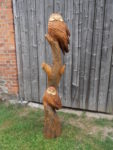Dvě sovičky. Výška 170cm. Materiál dub. Nátěr HK lazur. Cena 17.000,-Kč. 